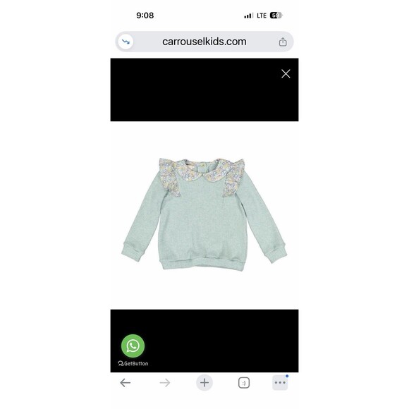 Sal And Pimenta Girls Long Sleeve Waffle Knit Sweater Ruffle Detail 5T - Picture 2 of 7